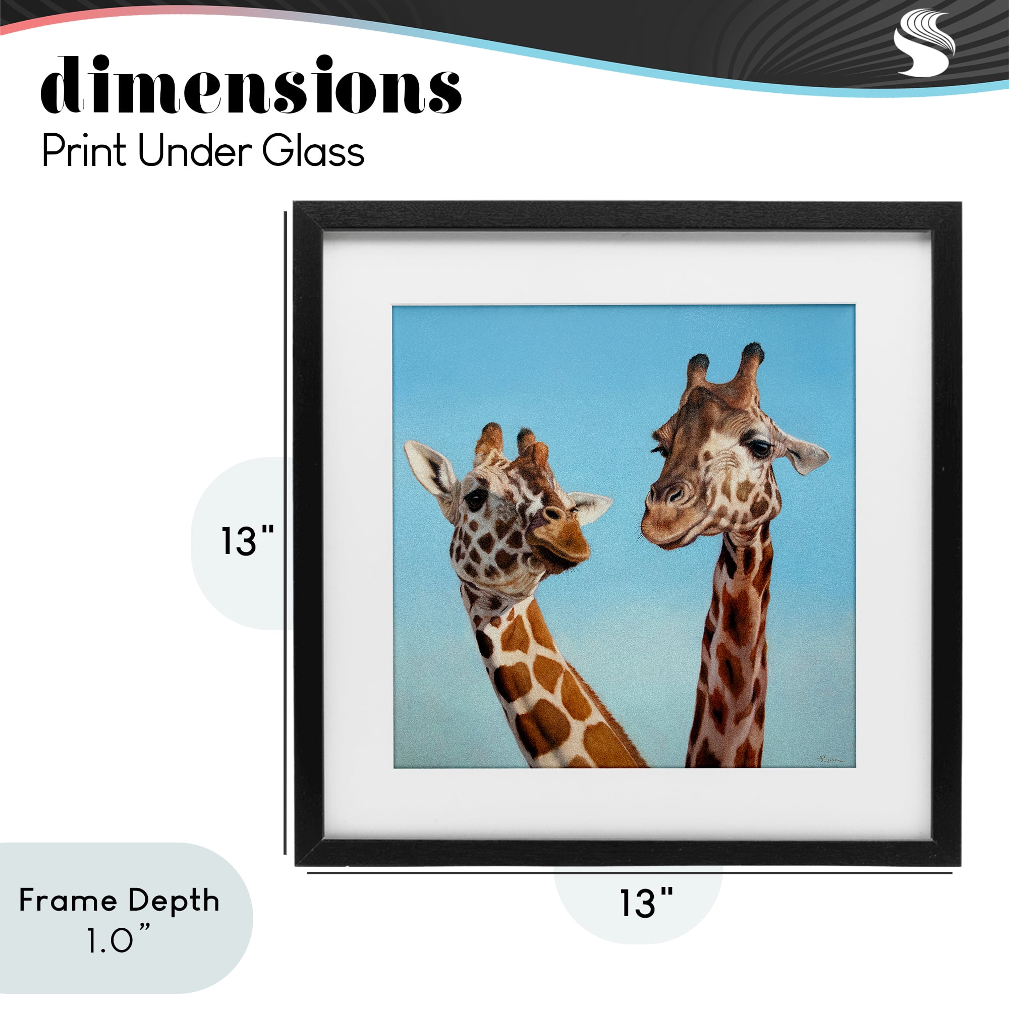 Stupell Industries Romantic Soulmate Giraffes Black Framed Print Under Glass, design by Lucia Heffernan