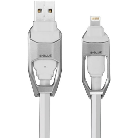 E-Blue EMC003SLAA-NU Câble USB 2-en-1, Argent