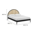 thumbnail image 3 of Platform Bed Frame, Queen, Black, Rattan, Wood, Hotel Bedroom, Modern Contemporary, HB38241, 3 of 10