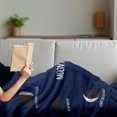 thumbnail image 3 of Half Moon Soft Flannel Fleece Throw Blanket, Phases of Crescent Astronomy Science Educational Pattern, Cozy Plush for Indoor and Outdoor Use, 50" x 70", Violet Blue Tan, by Ambesonne, 3 of 5