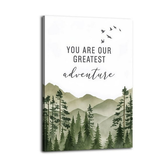 You Are Our Greatest Adventure Woodland Nursery Inspirational-1 Poster Wrapped Wooden Frame Wall Decor,Canvas Wall Art for Living Room,Bedroom,Office,Ready to Hang