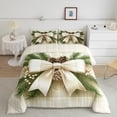 thumbnail image 2 of jejeloiu Chic Bowtie Bow Full Size Comforter Sets,Country Pine Cone Bedding Comforter Set,Happy Christmas Bedding Sets For Girls,Microfiber Bedroom Decor Reversible,3pcs, 2 of 8