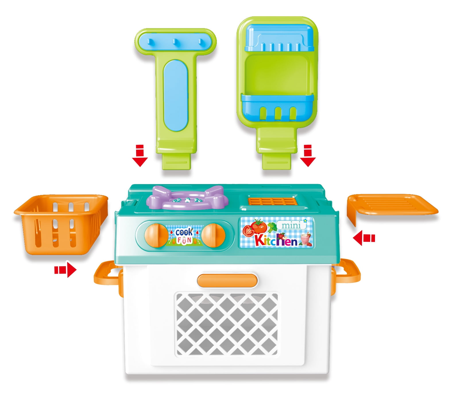 Bisontec Mini Kitchen Playset With Sound And Color Changing Lights For Realistic Cooking PSXG6 PSXG6