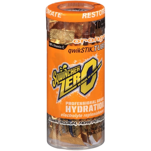 Sqwincher Sports Drink Mix,Sugar Free,Orange,PK10 159060116
