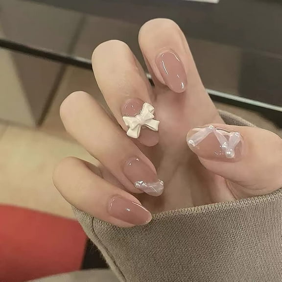 Small Size Hand-made Press on Nails, 3D Gel UV Finished False nails with Design by Professional Manicurist First Love 0.1 Fl Oz (Pack of 10)