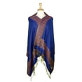 thumbnail image 2 of Paskmlna Border Pattern Double Layered Reversible Woven Pashmina Shawl Scarf Wrap Stole #20, 2 of 4