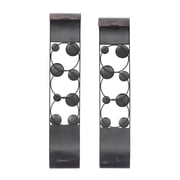 DecMode 2 Holder Brown Metal Abstract Wall Sconce, Set of 2