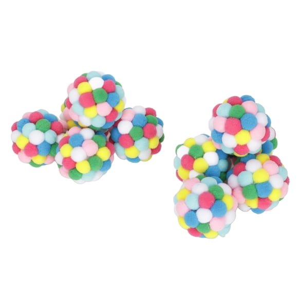 Bola de pompón para gato, 10 piezas de juguete de pelota para gato, pelota de juguete colorida para gato, pelota de juguete para gato, tecnología avanzada Jadeshay A