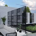 thumbnail image 5 of Elevens Decorative Privacy Screen Outdoor Divider with Stand Metal Corten Steel 75" x 48" x 16" Black, 5 of 5