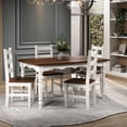 thumbnail image 2 of Wood Dining Set Table and 4 Chairs Harvest White Distressed | Furniture Dash, 2 of 6