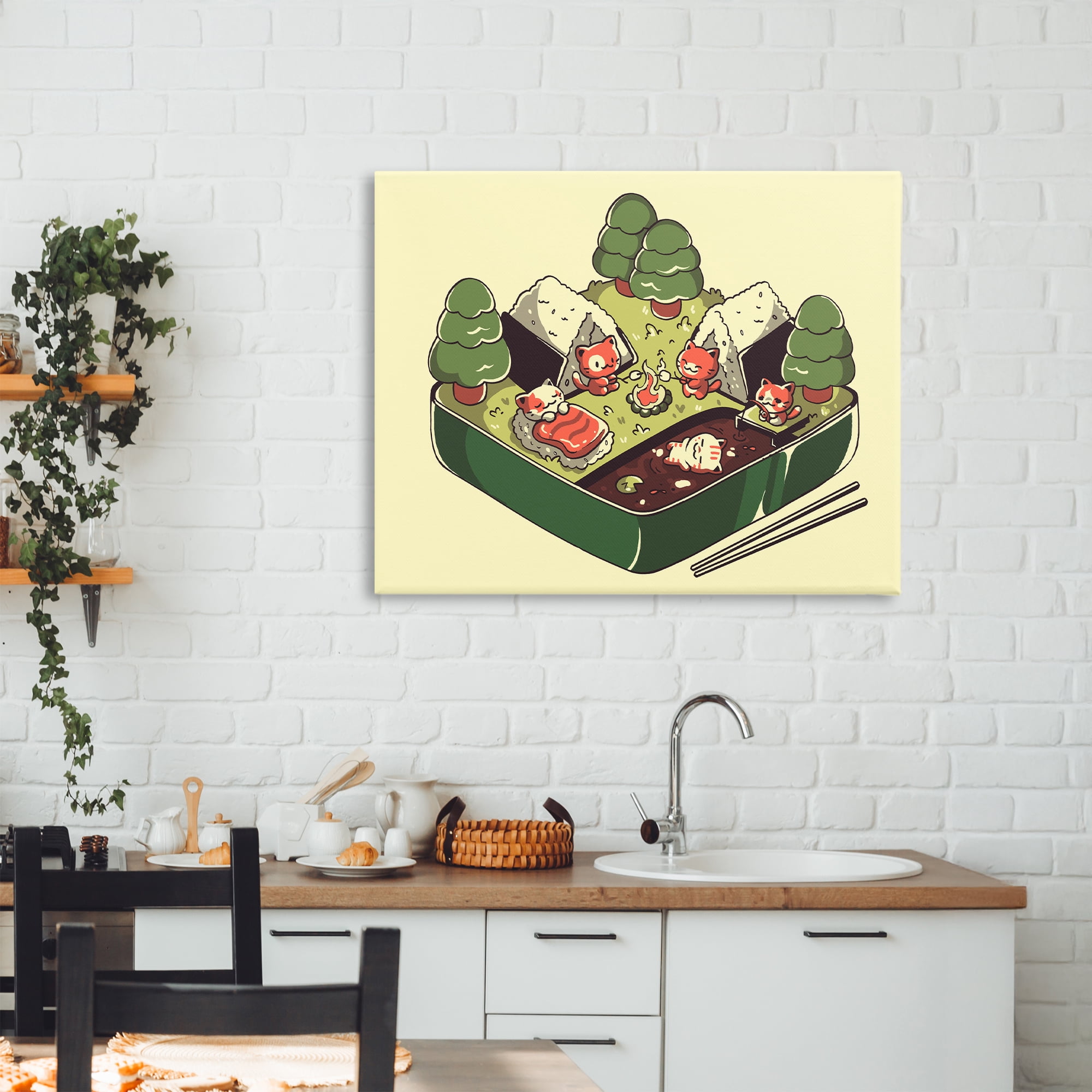 Stupell Industries Kawaii Sushi Camp Bento Canvas Wall Art, design by Tobe Fonseca