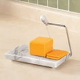 "Walter Drake 8""x5"" Gray Marble Cheese Slicer & Serving Tray with