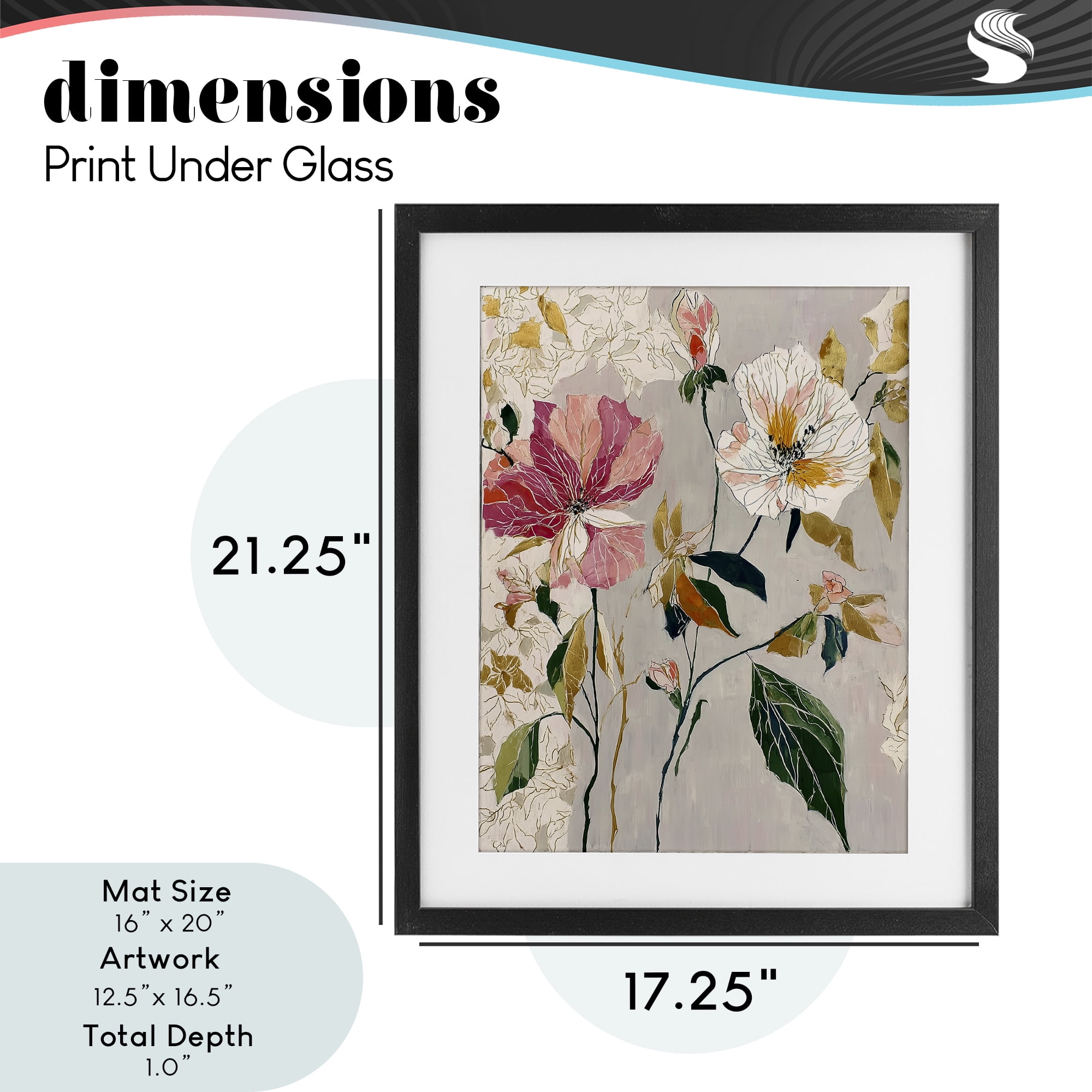 Playful Assumption Abstraction Black Framed Print Under Glass, design by Annabelle Hall