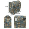 thumbnail image 5 of Geek Lounger Chair Bag, Repeating Pattern with Stack of Books Combined with Hearts Coffee and Nerd Glasses, High Capacity Storage with Handle Container, Lounger Size, Multicolor, by Ambesonne, 5 of 5