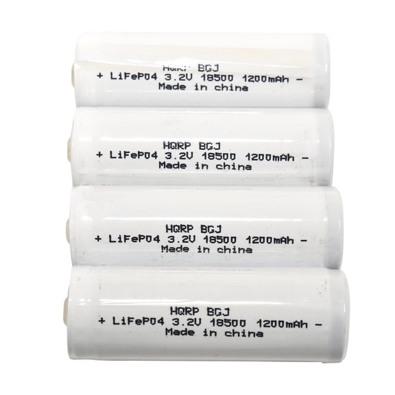 HQRP Battery 4-Pack 1200mAh IFR-18500 18500 3.2v LiFePO4 Lithium Phosphate for Solar Garden Landscape