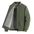 thumbnail image 2 of Wrtxtat Quilted Puffer Jacket for Men Crew Neck Fleece Lined Jacket Midweight Thick Warm Fall Winter Outdoor Outerwear Jackets with Pockets Big and Tall Dark Green XXXXXL, 2 of 8