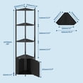 thumbnail image 3 of QinaQin Repisa esquinera de 5 niveles y 57 pulgadas, con estructura metálica y repisas de madera, ideal para sala, cocina, baño o recámara, 3 of 8
