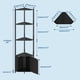 thumbnail image 3 of QinaQin Repisa esquinera de 5 niveles y 57 pulgadas, con estructura metálica y repisas de madera, ideal para sala, cocina, baño o recámara, 3 of 8