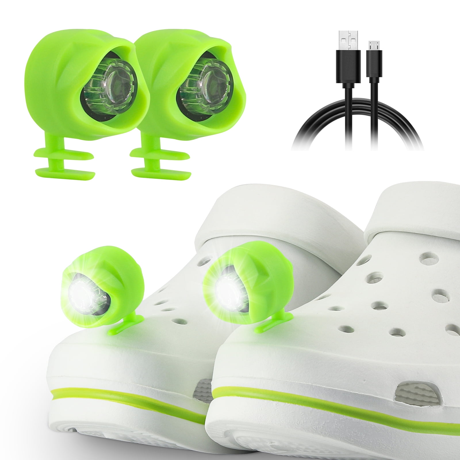 2X LED Croc Shoes Light,Rechargeable Headlights for Crocs ,Funny Light ...