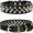 Black, variant on Adjustable Leather Spiked Studded Dog Collars with a Squeak Ball Gift for Small Medium Large Pets Like Cats/Pit Bull/Bulldog/Pugs/Husky, Pink, L(15"-18.5")
