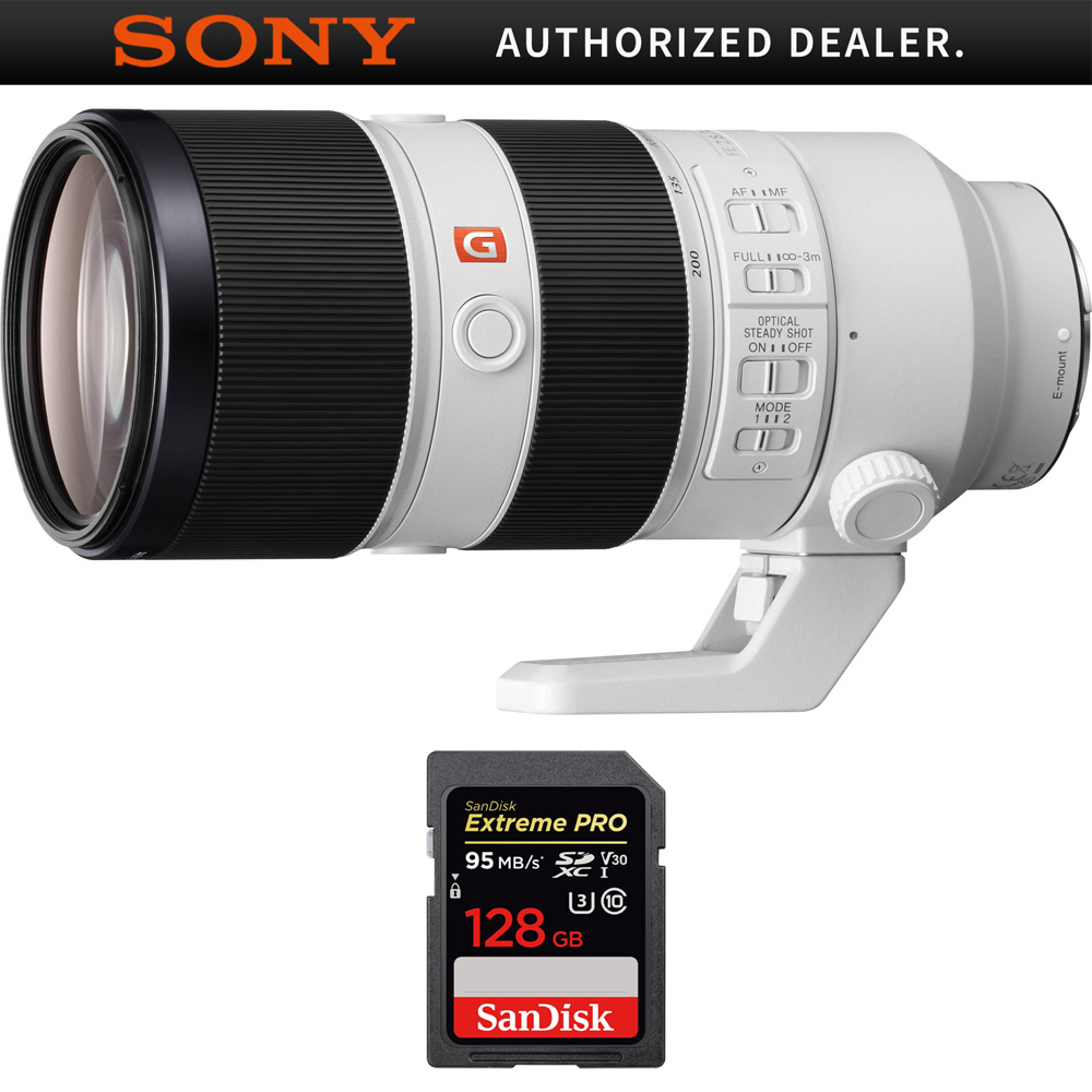 Sony Fe 70 0mm F2 8gm Oss E Mount Lens Sel700gm With Sandisk Extreme Pro Sdxc 128gb Uhs 1 Memory Card Walmart Com Walmart Com