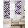 thumbnail image 2 of Purple Black Blackout Curtains for Bedroom Living Room Darkening Curtains 90 Inch Retro Flower Floral Wildflower Watercolor Black Out Window Curtain Privacy Window Treatment Grommet Drapes 52"x90"x2, 2 of 9