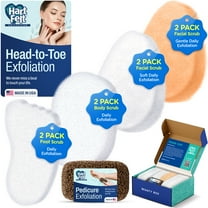 HartFelt Head-to-Toe Exfoliation Beauty Box & Trial Pack Facial, Body, & Pedicure Exfoliating Pads, Full Body Spa Scrubs