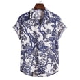 thumbnail image 2 of Camiseta de manga corta cómoda de lino y algodón informal a la moda para hombre Pompotops  oipoqjl43762, 2 of 5