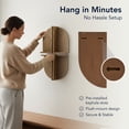 thumbnail image 5 of American Art Decor Brown Natural Boho Arched Lunar Ledges Wall Shelf, Wood 4 Piece Floating Display Shelf, Modular Arch Bookshelf for Bedroom, Bathroom, Kitchen & Living Room Decor, 6" x 12" x 4.75", 5 of 7