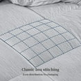 thumbnail image 2 of Kingsley trend 3 Piece Twin Size Comforter Set w/ 2 Envelope Pillow Shams, Box Stitched Grey Twin Bedding Set, Cationic Dyeing, Jacquard Line, All Season Down Alternative, Twin 66x90, 2 of 7