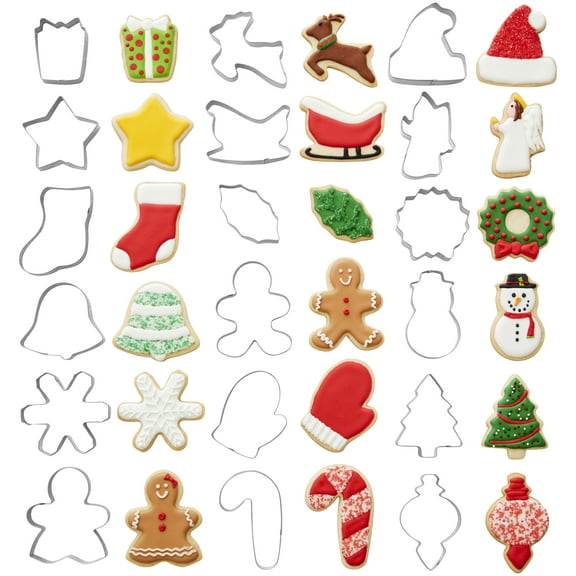 Wilton Christmas Shapes Metal Cookie Cutter Set, 18-Piece