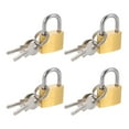 thumbnail image 1 of Uxcell Solid Brass Padlock with Keys, 4 Pcs 3/8" Wide Body Waterproof Rustproof Keyed Locks for Storage Unit Sheds Garages Fence Gym Locker, 1 of 7