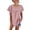 Pink, variant on Women's Swiss Dot Flutter Sleeve Top, Jacquard Crewneck Loose Fit Tee