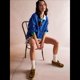 thumbnail image 4 of Sudadera Informal con Bloques de Color para Mujer, Larga, Cuello Redondo, Corte Holgado Azul L, 4 of 8