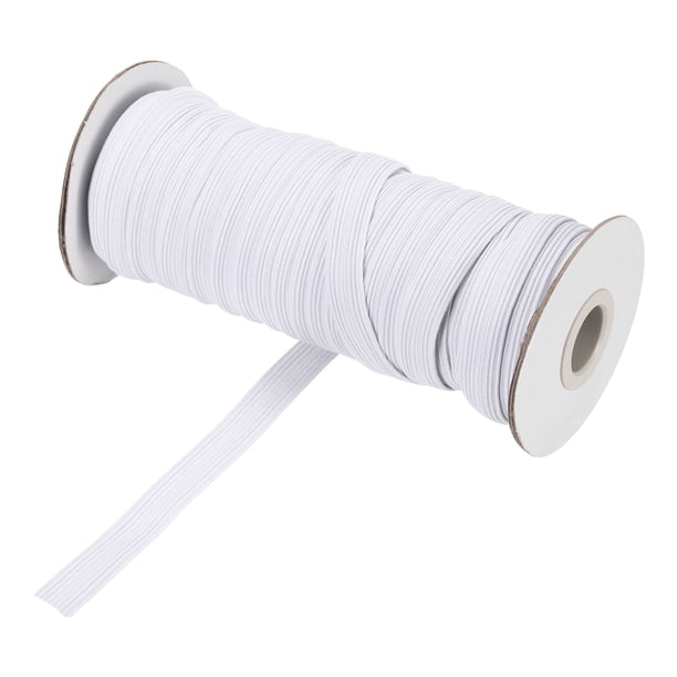 Bandas de Costura Elásticas Uxcell de 1/2 Pulgada de Ancho 20 Yardas Blanco Tejido de Alta Elasticidad