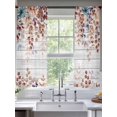 thumbnail image 2 of Fall Orange Blue Leaf Sheer Curtains 2 Panels Set Farmhouse Leaves Sheer Window Curtains Light Filtering Rod Pocket Voile Drapes for Bedroom Living Room 52"x63", 2 of 8