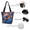 thumbnail image 4 of Salouo Night Sky Turtle for Shoppers Tote for Women Foldable Handbags with Big Capacity Casual One-Shoulder Shopping Bag Hobo Bags Fit for Office/Shopping/Park, 4 of 6