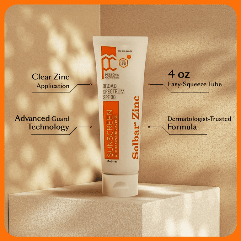 Solbar Clear Sunblock Zinc Oxide Sun Protection Cream, Unscented