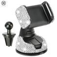 thumbnail image 2 of Luxtrada Bling Car Phone Mount Rhinestone Crystal Car Interior Decoration Universal Cell Phone Holder Clip with Air Vent Base for Dashboard Windshield and Air Vent, 2 of 10