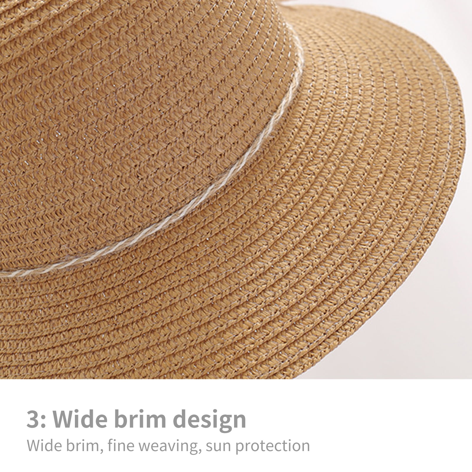 Visland Fashion Flower Wide Brim Caps Summer Foldable Beach Sun Protective Hat  Straw Hats for Women 