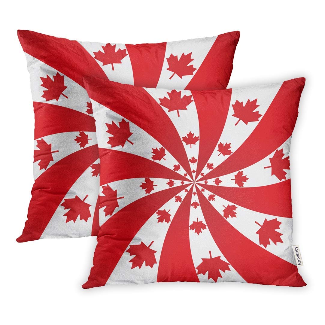 BSDHOME Blue Canadian Canada Colors and Maple Leaf on Spiral Red