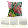 thumbnail image 4 of PRATYUS Summer Pink Flamingo Throw Pillow Covers Cushion Case Decorative Watercolor Tropical Palm Leaves Colorful Flowers Pillowcase Home Sofa Chair Cushion Cover 20x20in, 4 of 5