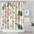 thumbnail image 2 of Floral Garden Tropical Leaves and Rose Shower Curtain 72x84, Quick-Dry Fabric, Hooks Included, 2 of 5