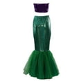 thumbnail image 3 of Gupgi Robe pour Femmes Mermaid Halloween Fête Cosplay Costume Gilet Jupe Longue, 3 of 8