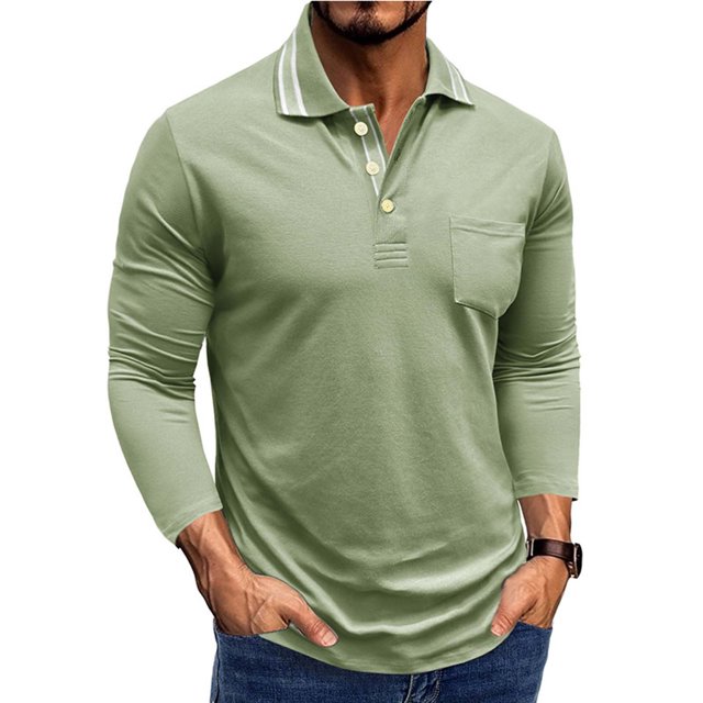 pstuiky Camisas de manga larga de invierno para hombre, Cárdigan informal de manga larga con botones y bolsillo para hombre tops de invierno para hombre m