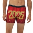 thumbnail image 2 of Salouo Happy New Year 2025 F Pattern Men's Boxer Briefs, Soft & Breathable Underwear Elastic Waistband Briefs for Men,1-Pack, 2 of 7
