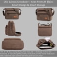 thumbnail image 6 of Crossbody Messenger Bag for iPad Pro 12.9 inches, Rfid Shoulder Purse w/Water Bottle Holders, 13 inch Laptop Briefcase, Built-in Wallet With AirTag Case Brown, 6 of 9