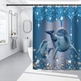 thumbnail image 3 of Blue Shiny Diamond Shower Curtains Set with Non-Slip Rugs,Toilet Lid Cover and Bath Mat Ocean Dolphin 3D Printing Shower Curtain Bath Mat Bathroom Sets Decor, 3 of 9