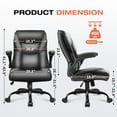 thumbnail image 5 of JONPONY Leather Office Chair, Big and Tall Office Chair 400LBS Wide Seat Ergonomic Computer Desk Chair High Back Executive Leather Chair Adjustable Task Chair, Black, 5 of 8