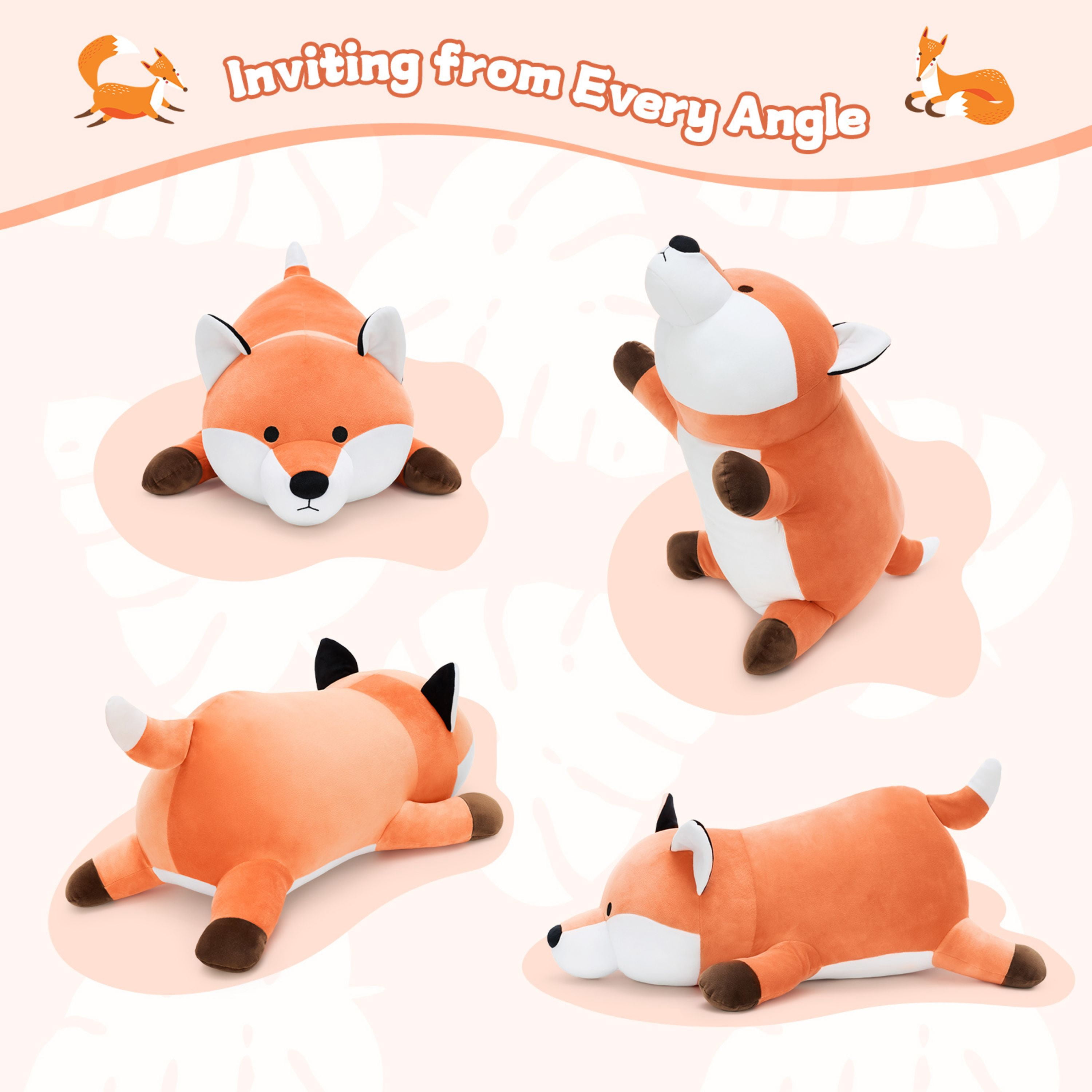 Tezituor 23.6'' Fox Stuffed Animal Giant Stuffed Animal Fox Body Pillow